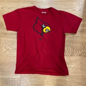 Adidas Cardinals University of Louisville Go-To Tee Shirt Red Large
